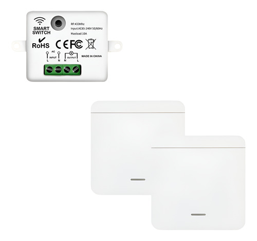 Módulo Rf433 Com 2 Interruptores 1 Tecla Sem Fio Three Way