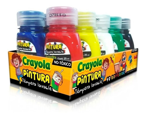 Tinta temperante lavável Crayola 10 frascos de 25 ml cada