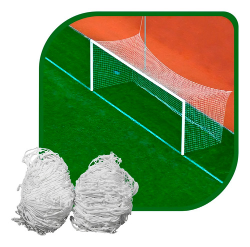 Par Redes Para Arco Fútbol 11, Nylon 6mm Gismar - Queoferta Blanco