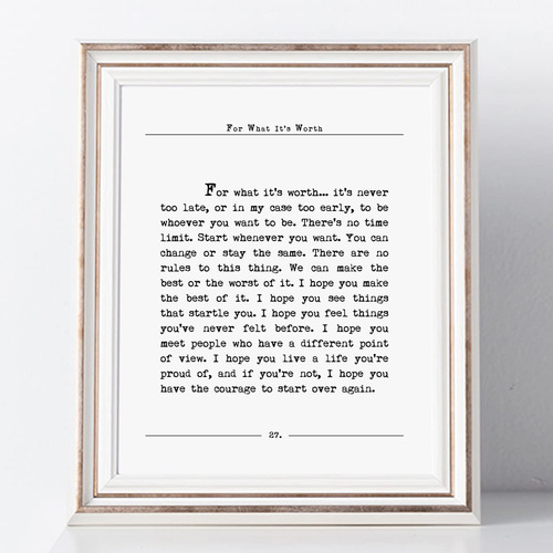 F.scott Fitzgerald Print, Para Lo Que Vale La Pena La Pgina