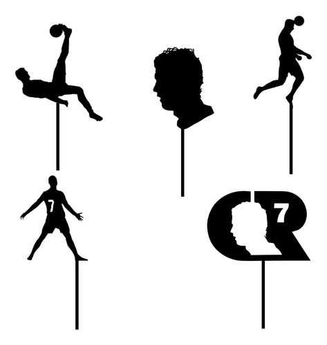 Cake Topper Adorno Mini - Cup Cake - Ronaldo Cr7 X 5 Unidad