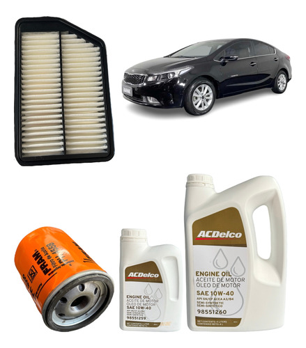 Kit Service X2 Filtros + Aceite Acdelco 10w40 Kia Cerato 2,0