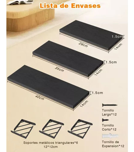 Repisas Flotantes Madera Modernas Estantes Multipropósito