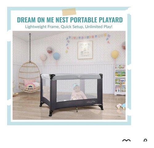 Cuna Cama Portable Con Base Firme Verde (Usado)