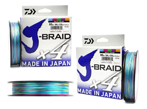 Linha Daiwa J Braid X4 0.36mm 300m Multicolor