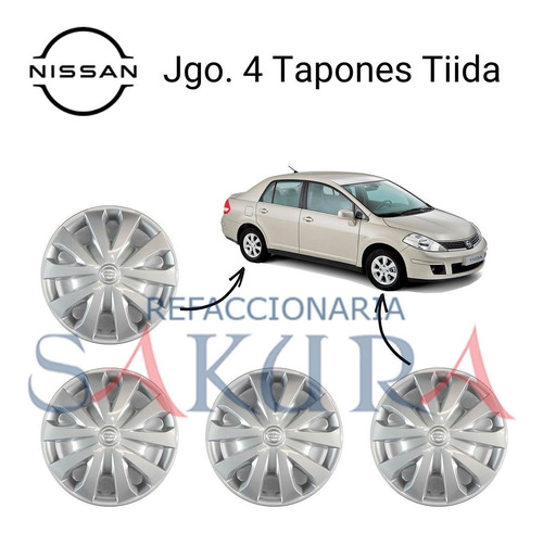 Tapas Rin Ruedas 4 Pz Nissan Tiida 2016