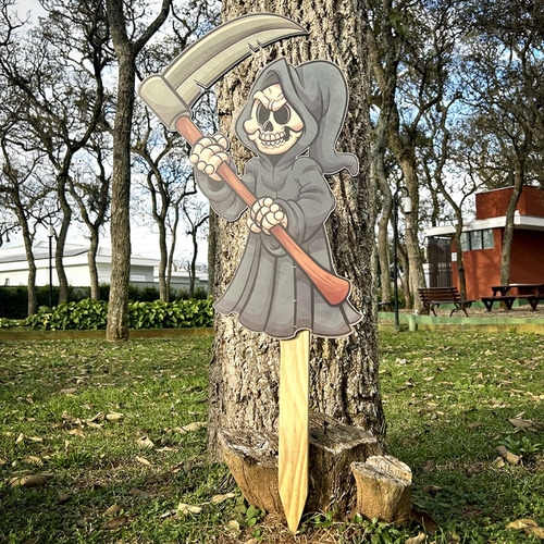 Estaca De Chão Em Mdf Desenho Morte Decoração De Halloween