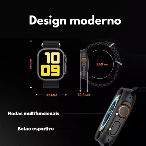 Smartwatch Amax Ultra Relógio Inteligente Com 2 Pulseiras