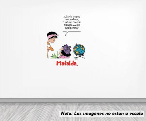 Vinil Sticker Pared 90cm Mafalda Malos Gobiernos 15