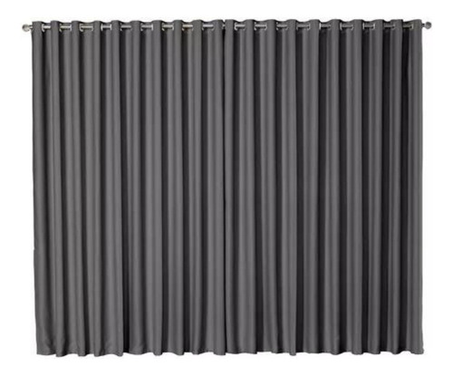 Cortina De Porta Blackout Em Tecido Grosso 4,00 X 2,60 Cor Cinza-escuro