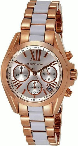 Relógio Mk5907 Bradshaw Orig Chron Anal Gold Rosé White