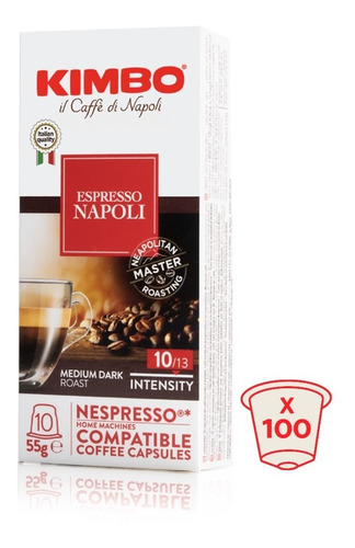 Pack 100 Cápsulas Kimbo Napoli Nespresso® Compatibles 