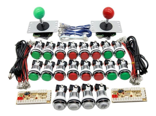 Botones Arcade Para 2 Jugadores Y Kit De Joystick Estilo6