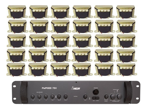 Amplificador Som Ambiente Nca Pwm 300 70v+30trafo Linha 10w
