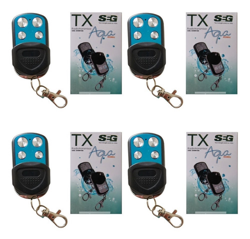  Control Remoto Seg Tx Aqua Porton Electrico 4 Piezas