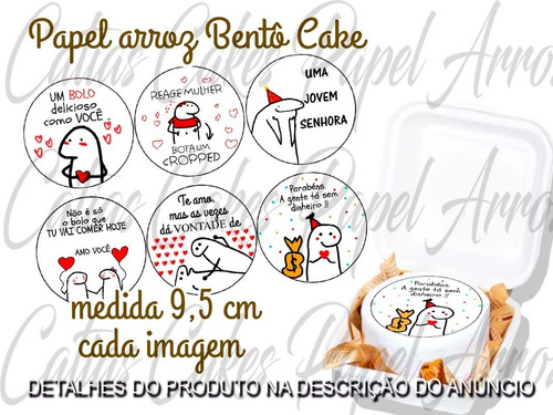 Imagem 1 de 1 de Flork Papel De Arroz Bento Cake Frases Comestível Mini Bolo