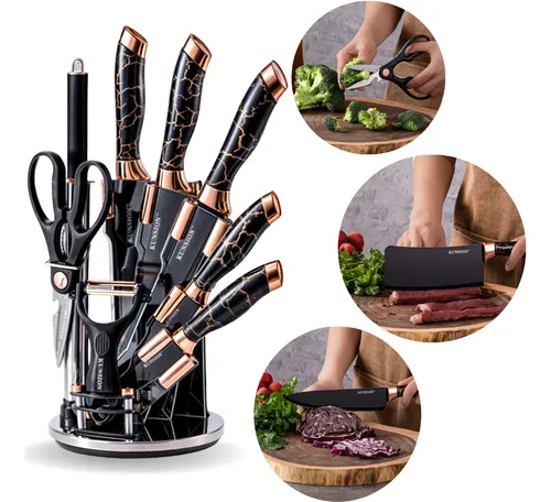 comprar Jogo De Facas 9pç Aço Inox Com Suporte Em Acrílico Kunsion comprar Jogo De Facas 9pç Aço Inox Com Suporte Em Acrílico Kunsion