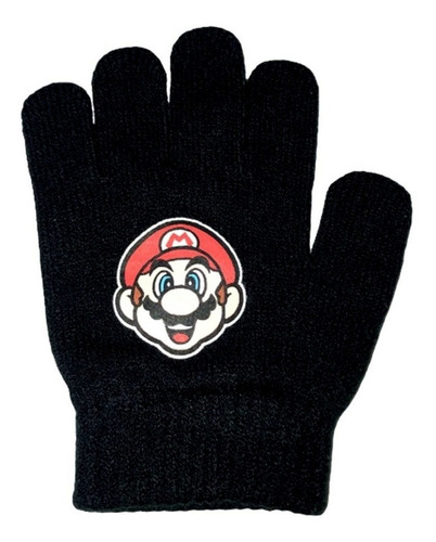 Imagem 4 de 5 de Kit Inverno Infantil Mario Bros : Luvas + Touca / Gorro