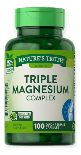 Triple Magnesium Complex 400mg 100 Capsulas - Nature's Truth