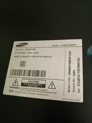 Tv Samsung 46 3d Un46d7050xf +roku Usado (Usado)