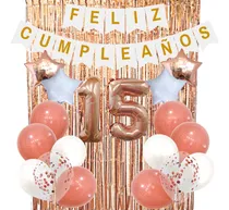 Comprar Combo Globos Cumpleaños Perlados Cristal Confeti  Gold Rose 