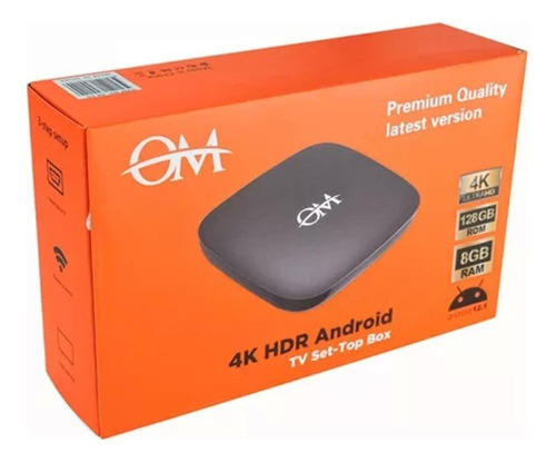 Om Convertidor Smart Android Tv Box 4k Ultra Hd 128 Gb Rom 8 Negro