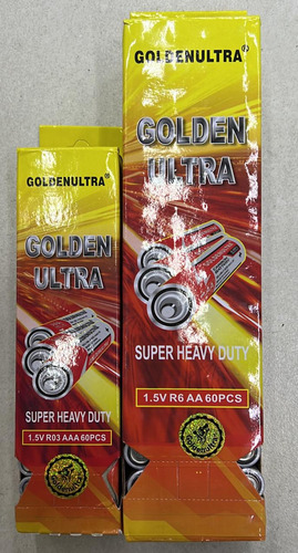 Kit 60 Pilha Comum Aa Ou AAA 1.5v R6 Golden Ultra