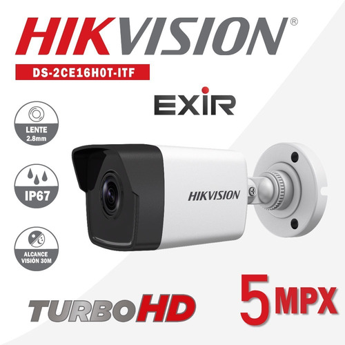 Camara Bala Hikvision Turbo Hd 5mp Exterior Ir 30 Exir Metal