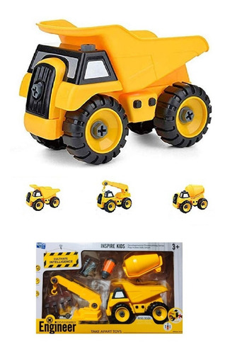 Camionsito 3 En 1 Carrito Grua Construccion Tractor Juguete