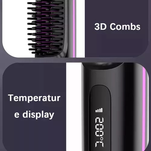 Znnn Cepillo De Pelo Portátil Recargable Con Función De