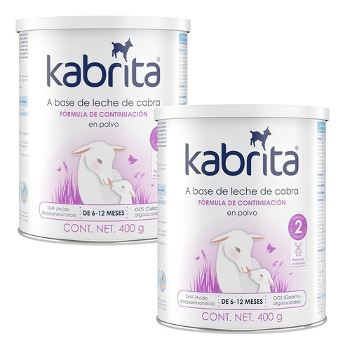 Leche de fórmula en polvo sin TACC Ausnutria BV Kabrita Fórmula de Continuación en lata de 2 de 400g 6 meses a 1 años