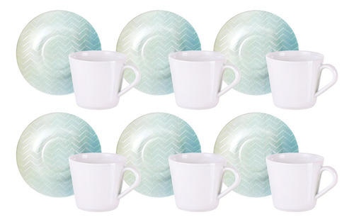 Kit Xícaras E Pires De Chá 12 Pç 185ml Polaris Tramontina Porcelana