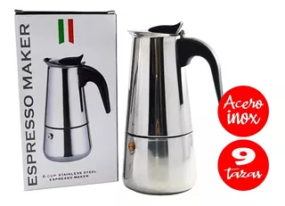 Cafetera Italiana Acero Inoxidable 9 Tazas Espresso Maker