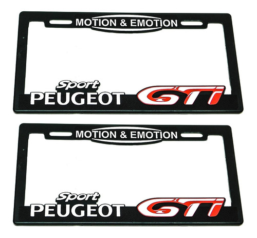  Portaplacas Premium Peugeot Gti  Juego 2 Piezas