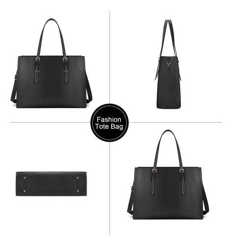 Bolso Para Computadora Portátil Para Mujer Bolso De Mano De Negro.