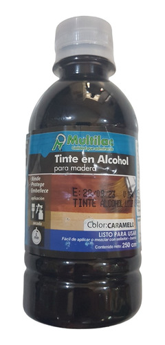 Tinta En Alcohol Para Madera Color Caramelo 250cm3 Multilac