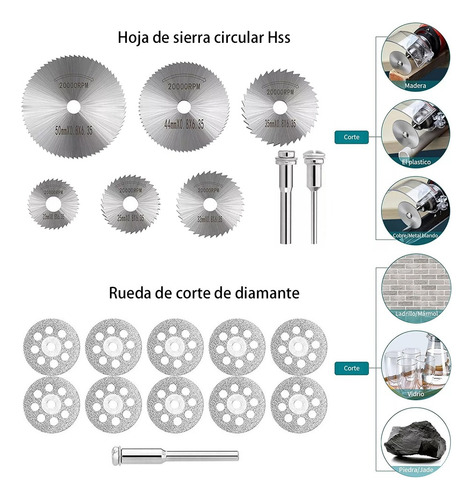 99 Kit Discos Corte Sierra Hss Para Dremel Mototool Taladro