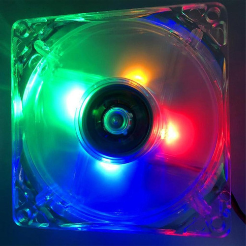 Ventilador De 4 Piezas 12v Dc Led Multicolor 80mm 8025 8cm