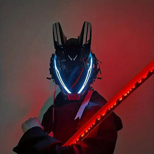 Máscara Led Punk Para Adultos Con Stickers