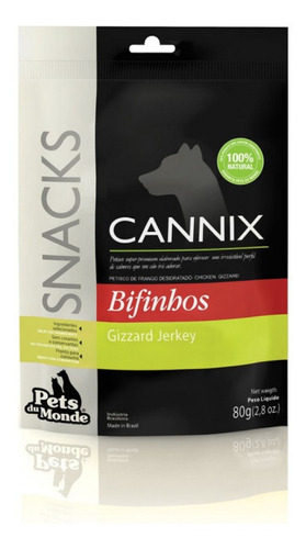 Petisco Natural P/ Cachorro Cannix Moela De Frango 80g