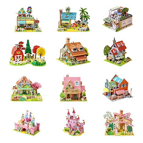 3d Puzzles Gift Set For Kids Diy Jigsaw Toys Paper And ...