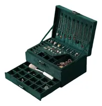 Comprar Maletin Joyero 3 Niveles Organizador De Joyas Verde