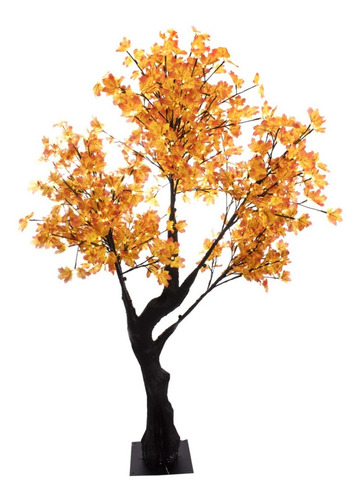 Árbol Artificial Hoja Maple Naranja Luz Led 200cm Premium