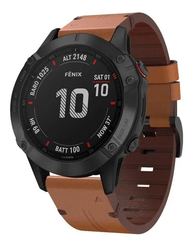 Correa cuero castaño 22mm Garmin Fenix 6, 5 y otros – Action Pro