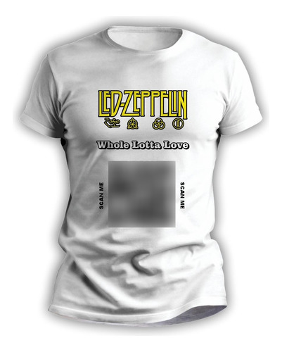 Remera Hombre Mujer Con Qr Personalizado Led Zeppelin - 3101