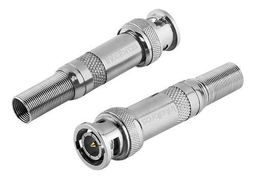 Kit Com 10 Conector Bnc Metal 6mm C/ Mola E Parafuso