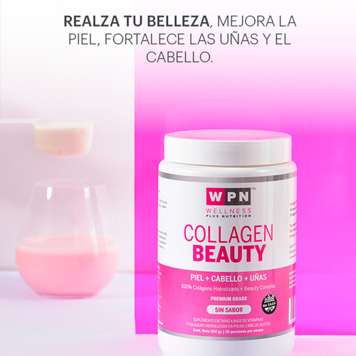 Wpn Wellness Collagen Beauty Colageno Sin Sabor 300g