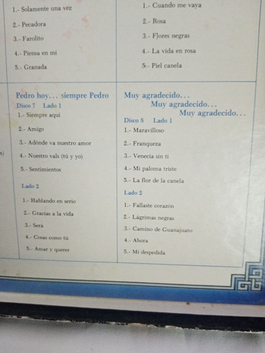 Disco Lp, Pedro Vargas, Caja Con 8 Lp's De 1983 (Usado)