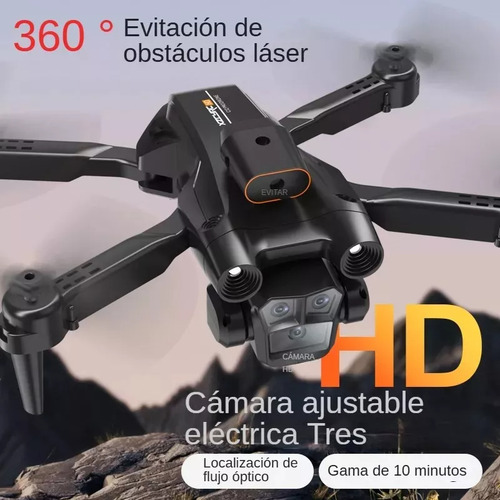 Drone Mini 8k C12pro Con Triple Cámara Hd 2.4ghz Negro