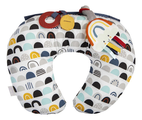 Almohada De Apoyo Boppy Tummy Time, Blanco Negro Y Arcoiris